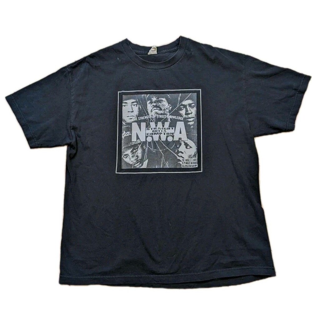Vintage Alstyle N.W.A. Single Stich Graphic Print T Shirt Black Men's Large